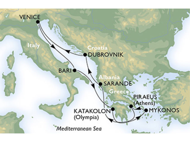 Crucero por el Mediterráneo Oriental