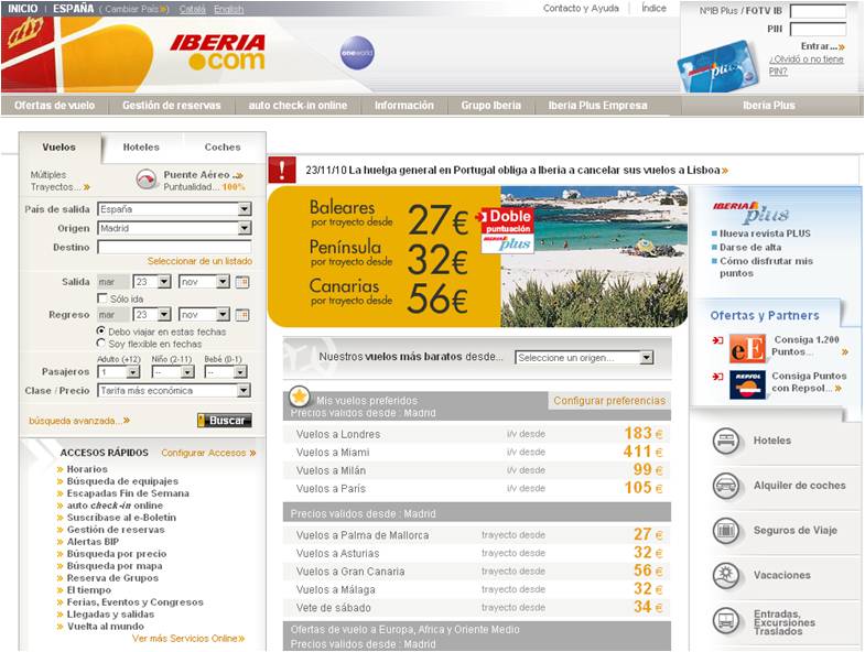 Nuevas ofertas de vuelos en Iberia